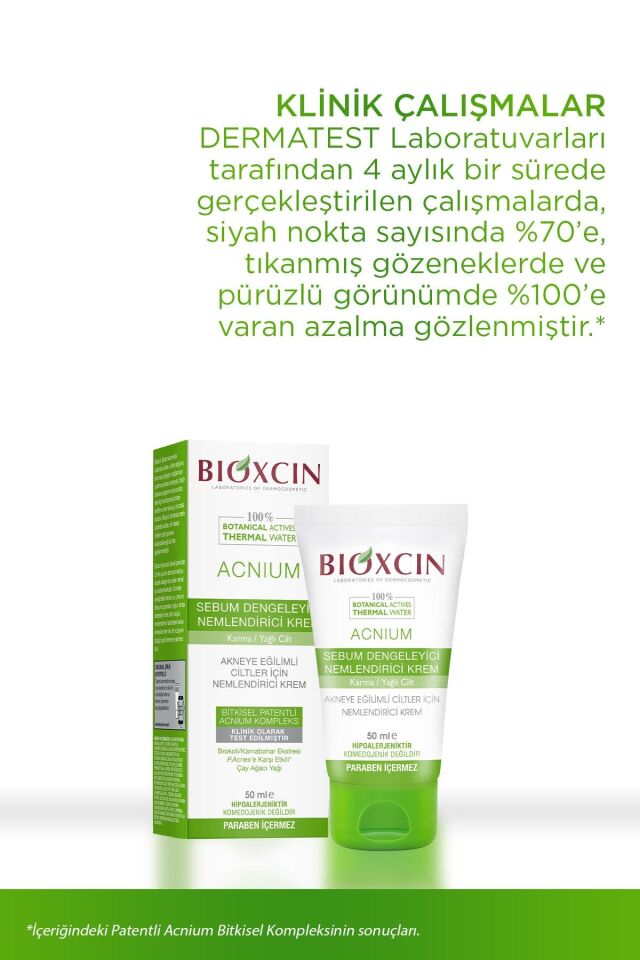BİOXCİN ACNİUM DENGELEYİCİ NEMLENDİRİ KREM 50 ML