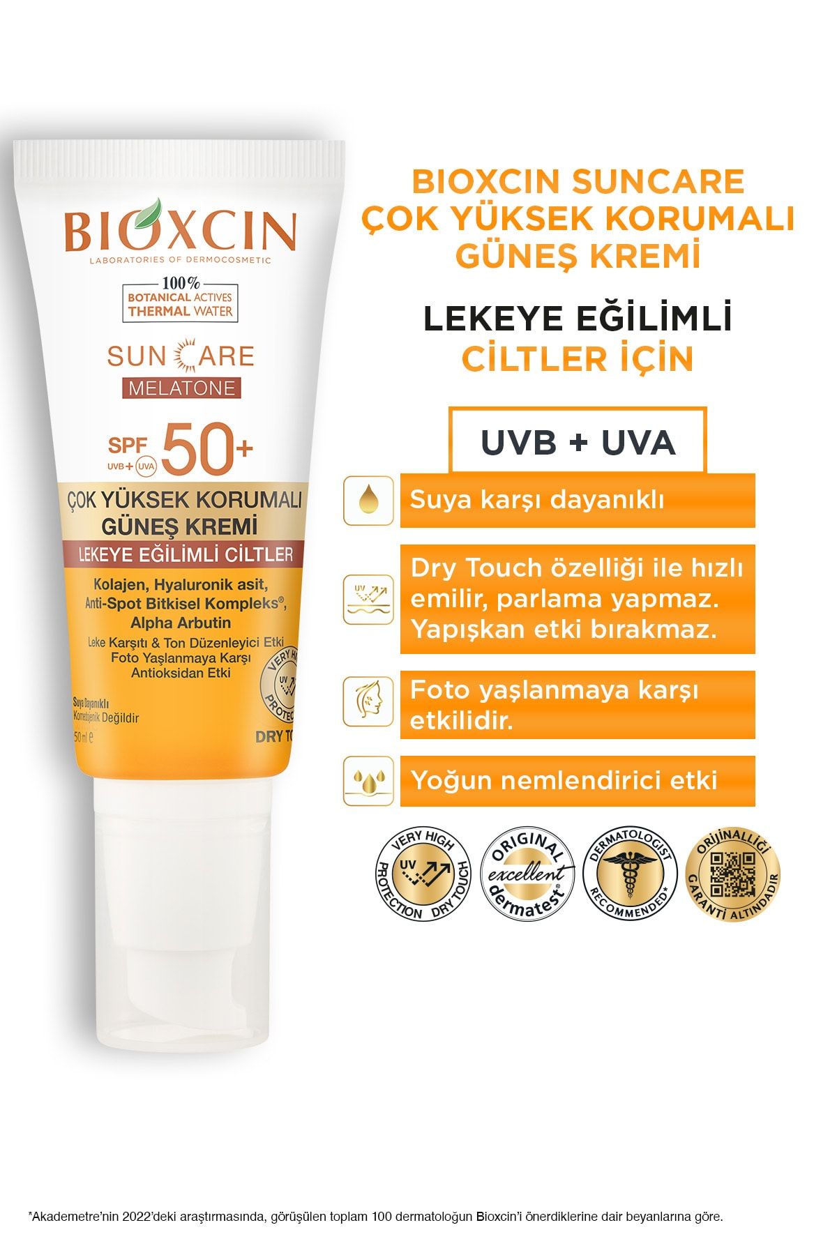 BİOXCİN SUN CARE MELATONE KREM SPF50 50 ML