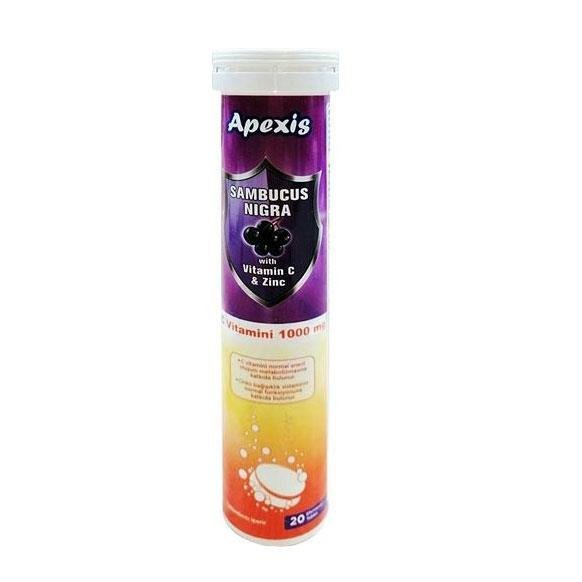 APEXİS SAMBUCUS + C VİTAMİNİ 1000 MG + ÇİNKO 20 EFERVESAN TABLET