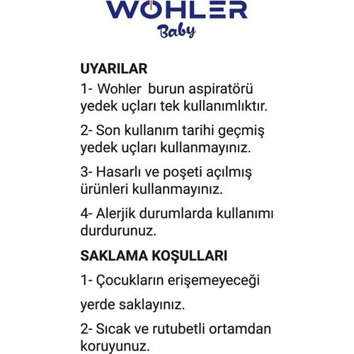 WOHLER BURUN ASPİRATÖRÜ YEDEK UÇLARI 10 LU