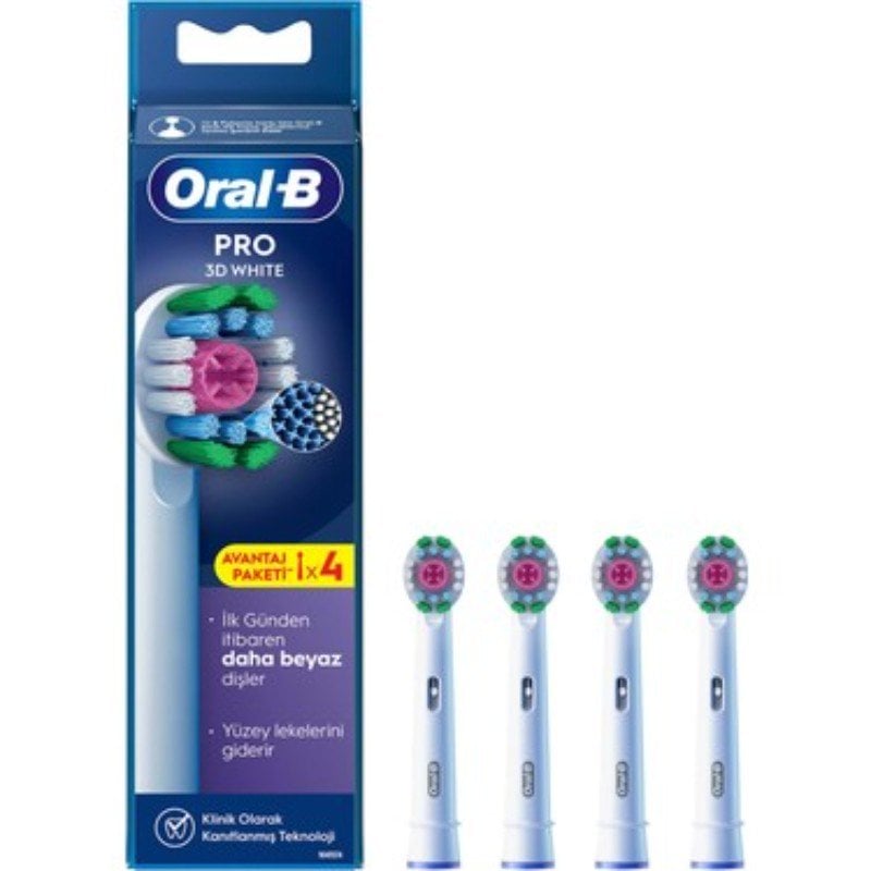 ORAL-B ŞARJLI DİŞ FIRÇASI YEDEK BAŞLIĞI 3D WHİTE X-FİLAMENT 4 LÜ