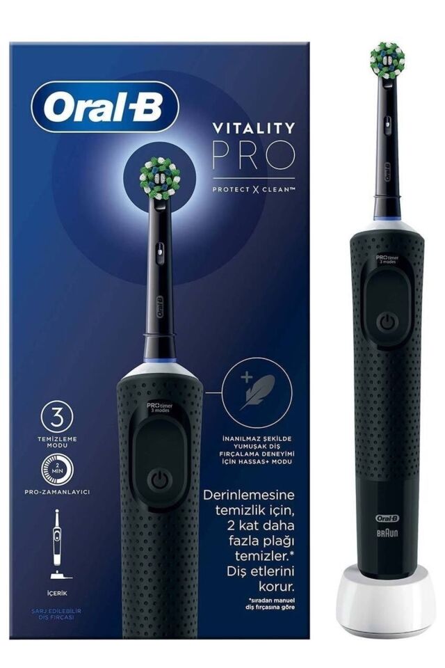 ORAL-B ŞARJLI DİŞ FIRÇASI VİTALİTY PRO SİYAH KORUMA VE TEMİZLİK