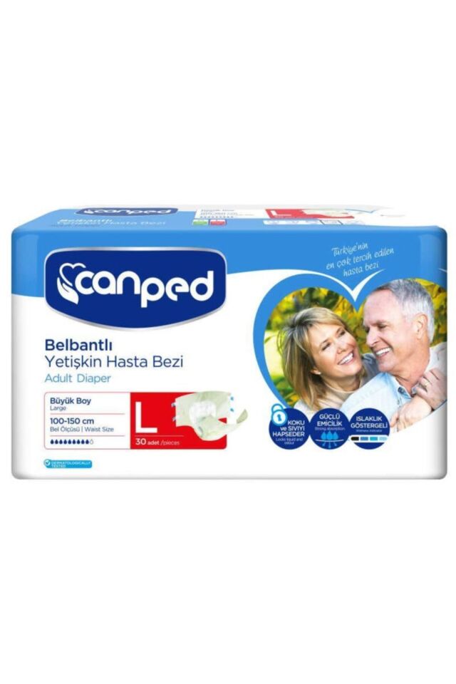CANPED POLIETILENLI BELBANTLI HASTA BEZİ BÜYÜK 30 ADET