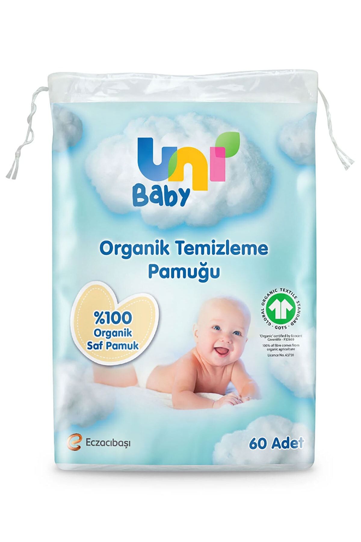 UNI BABY BEBEK PAMUĞU ORGANİK 60LI
