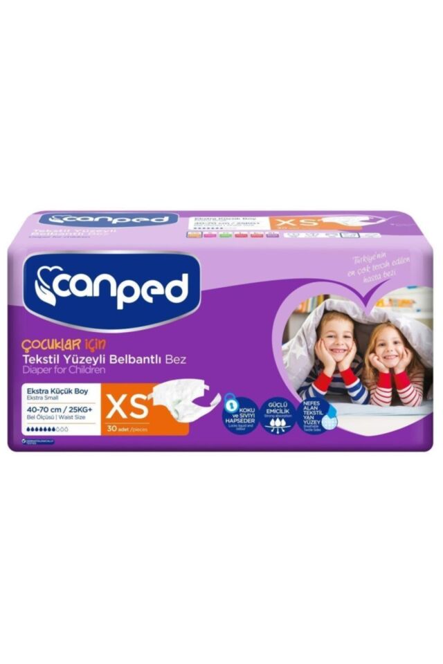 CANPED TEKSTİL YÜZEYLİ BELBANTLI HASTA BEZİ EXTRA SMALL 30 ADET