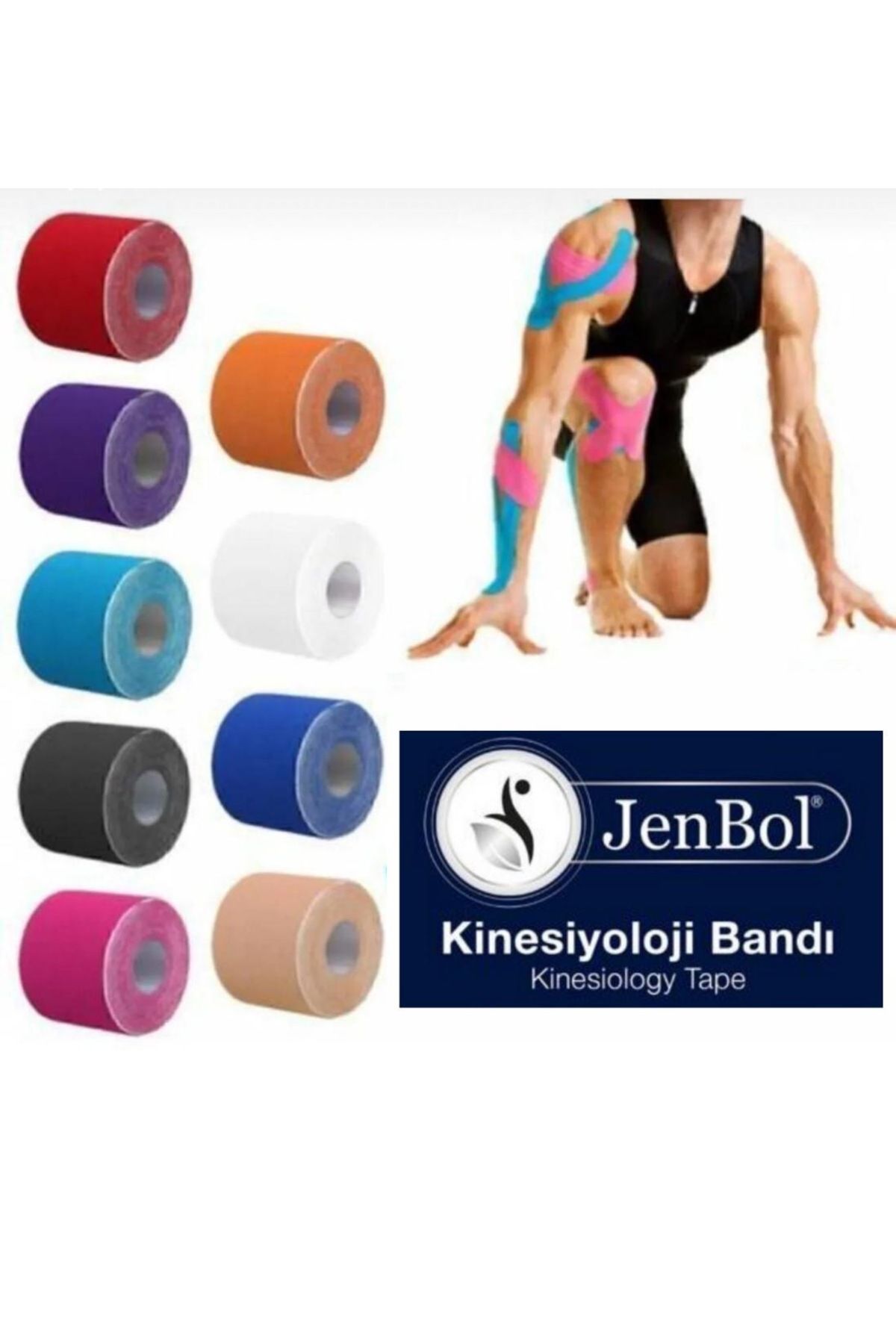 JENBOL KİNESİOLOGY TAPE AĞRI BANDI 5 CM X 5 M - SARI
