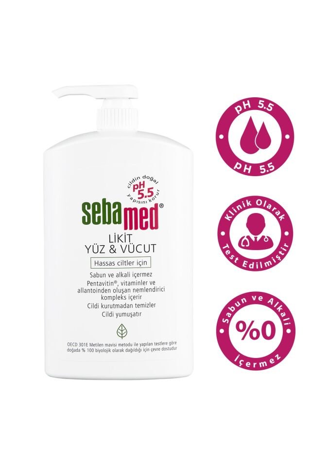 SEBAMED LİKİT YÜZ VE VÜCUT TEMİZLEYİCİ 1000 ML