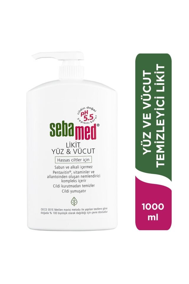 SEBAMED LİKİT YÜZ VE VÜCUT TEMİZLEYİCİ 1000 ML
