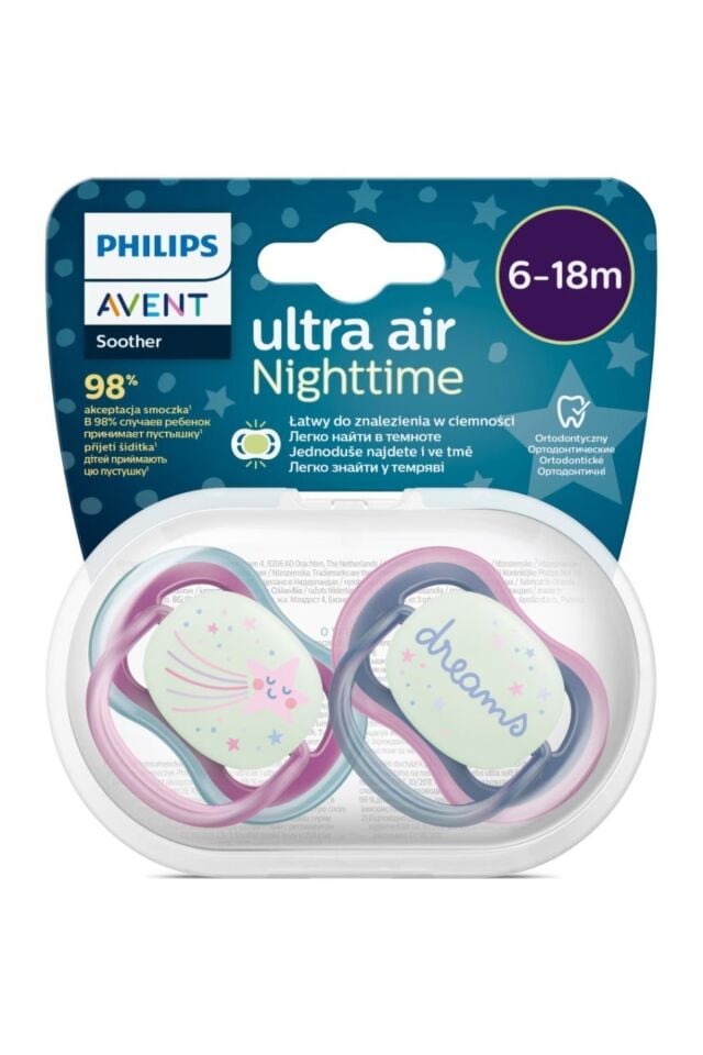 AVENT ULTRA AİR NIGHTTIME 6-18 AY KIZ EMZİK SCF376/14