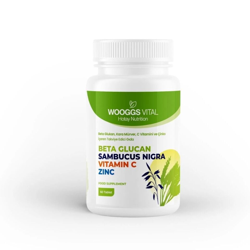 WOOGGS VITAL BETA GLUKAN, KARA MÜRVER, C VİTAMİNİ VE ÇİNKO İTEG 60 TABLET