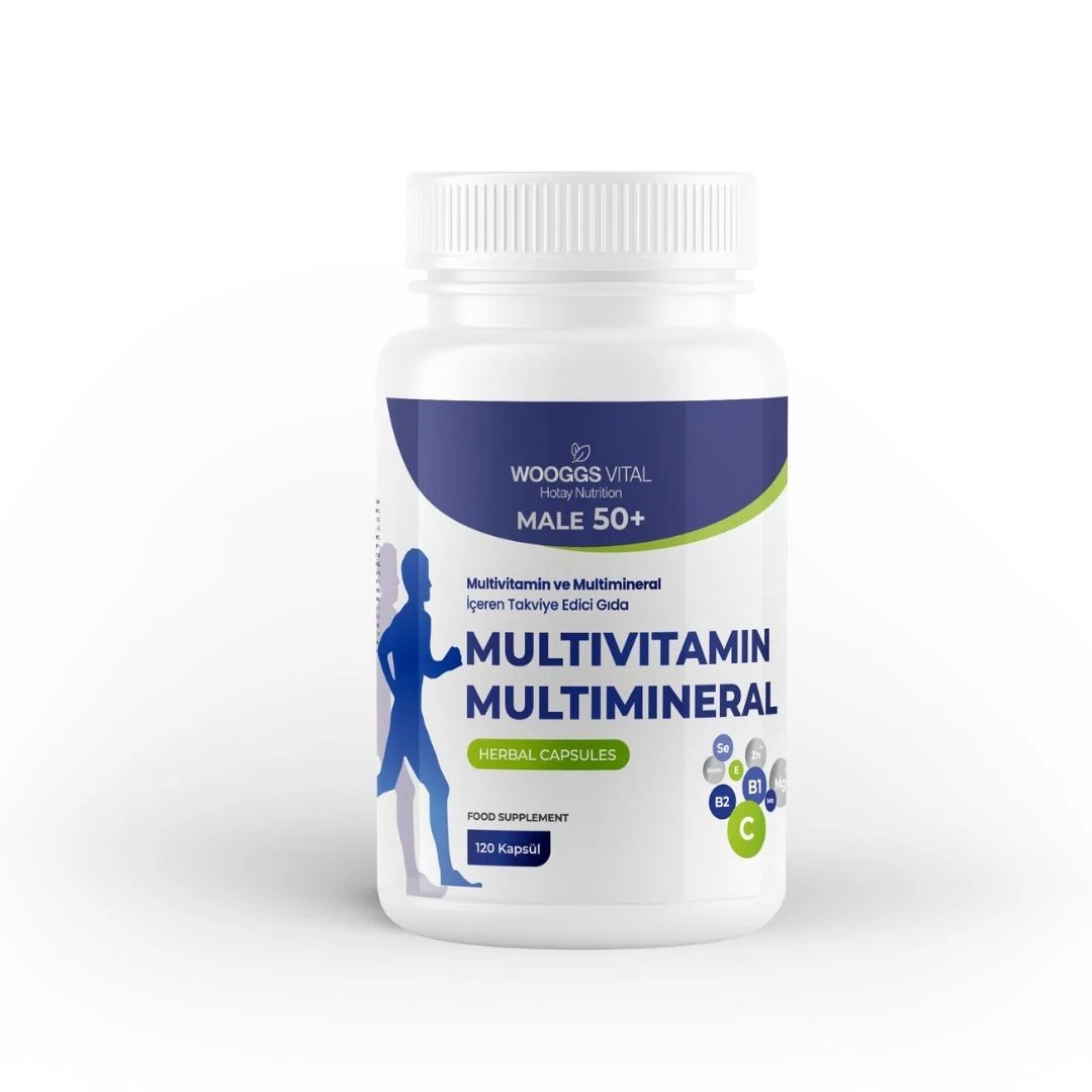 WOOGGS VITAL MALE 50+ MULTİVİTAMİN VE MULTİMİNERAL İTEG 120 KAPSÜL