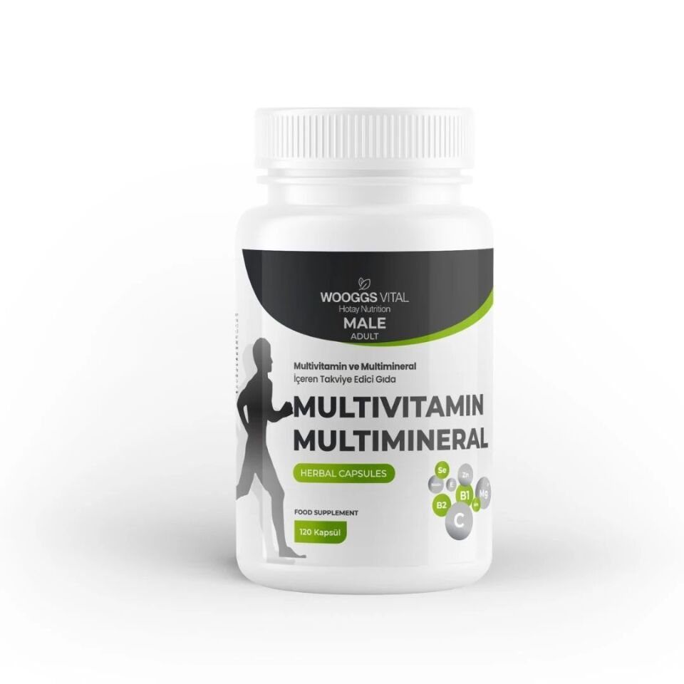 WOOGGS VITAL MALE ADULT MULTİVİTAMİN VE MULTİMİNERAL İTEG 120 KAPSÜL