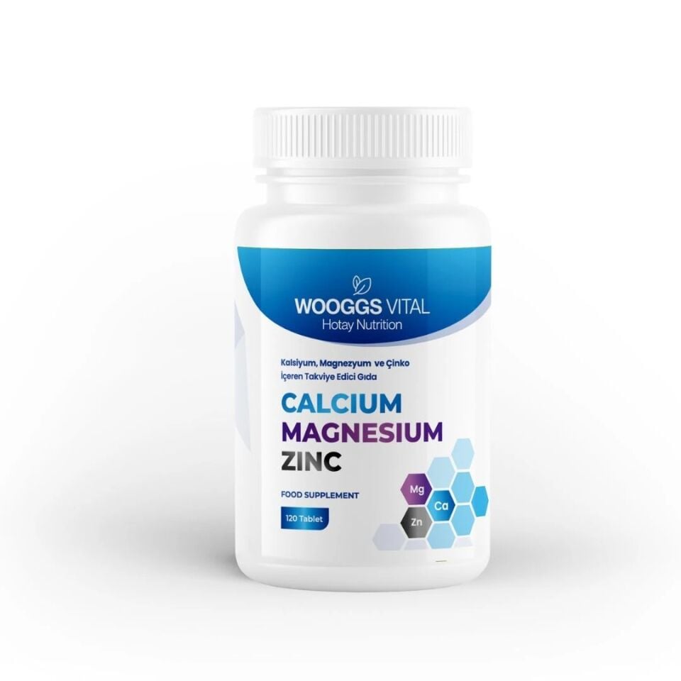WOOGGS VITAL KALSİYUM, MAGNEZYUM  VE ÇİNKO İTEG 120 TABLET