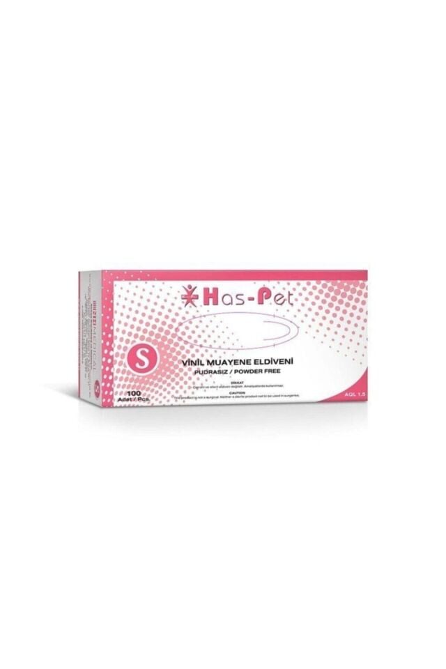 HASPET VİNİL PUDRASIZ MUAYENE ELDİVENİ SMALL 100'LÜ