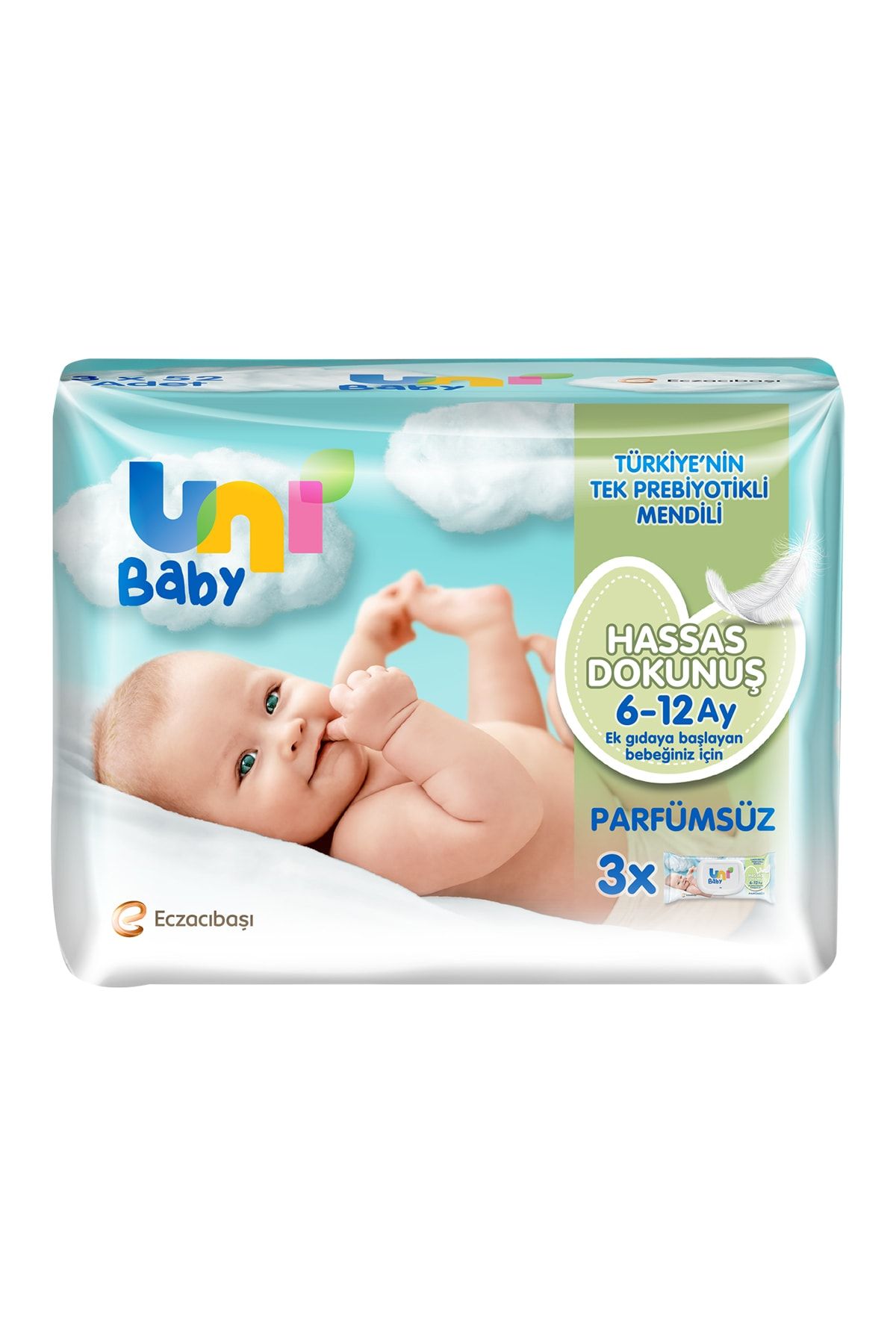 UNI BABY HASSAS DOKUNUŞ 3LÜ ISLAK MENDİL 6-12