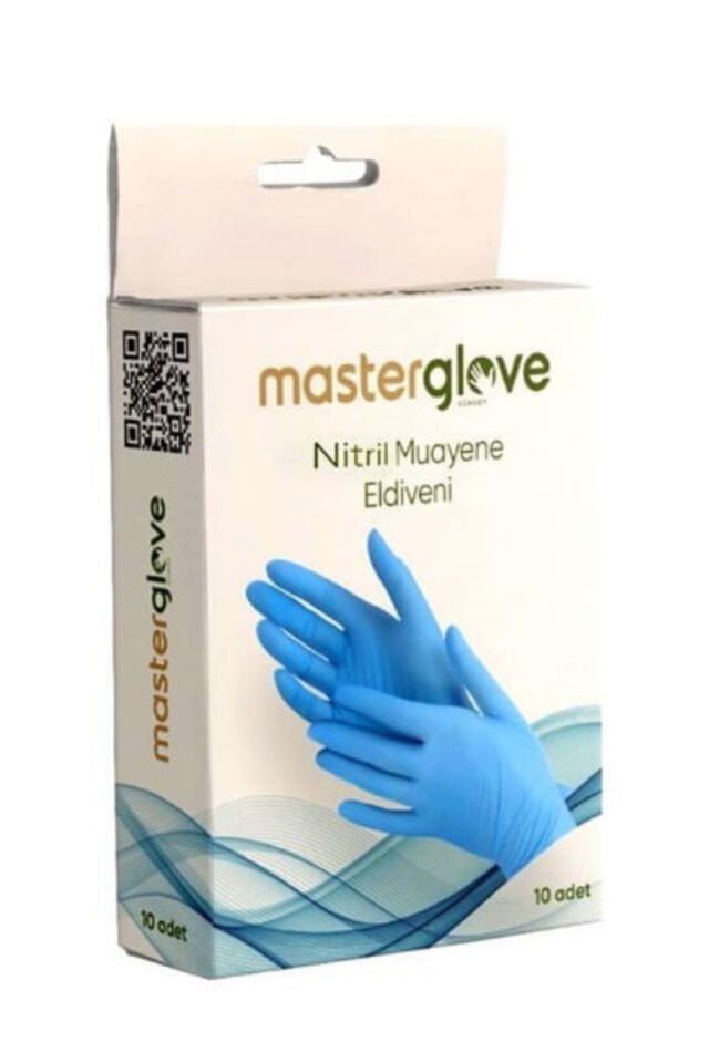 MASTER GLOVE NİTRİL ELDİVEN PUDRASIZ MAVİ 10'LU