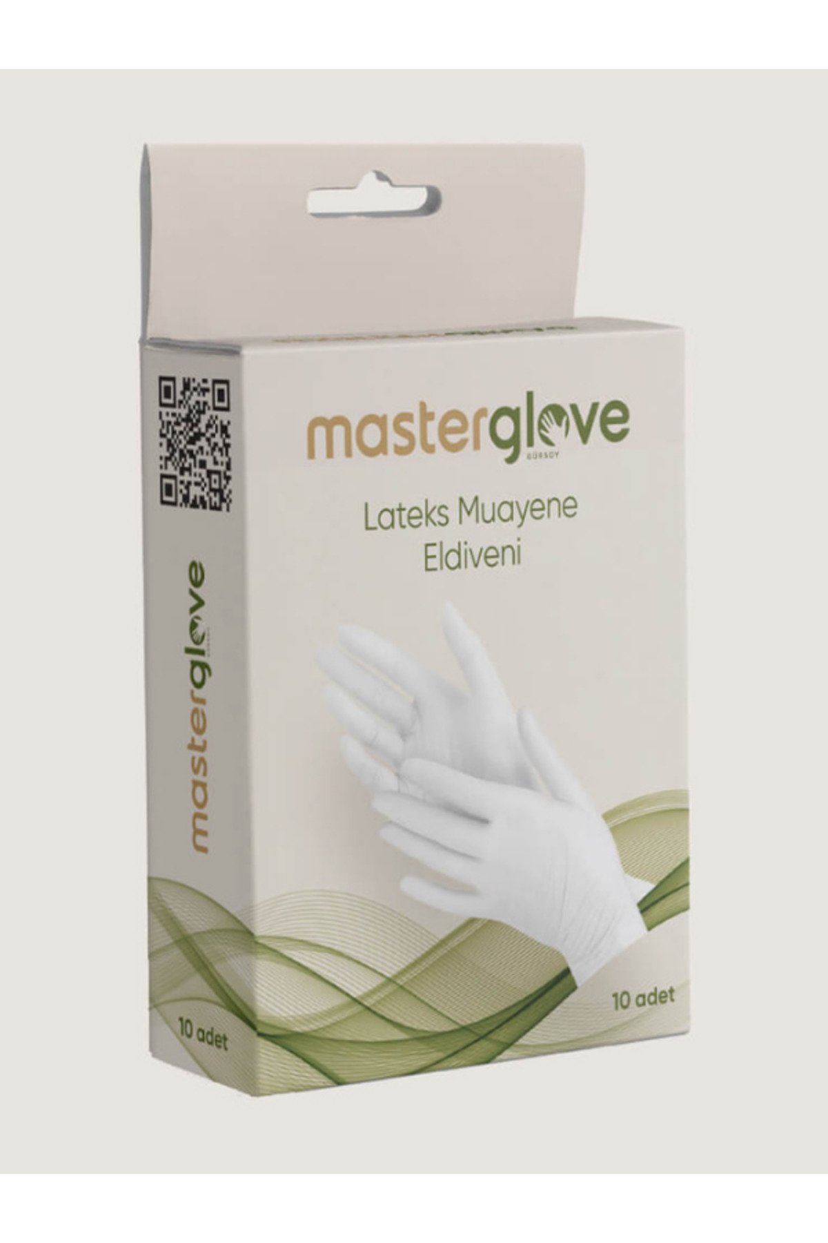 MASTERGLOVE LATEKS MUAYENE ELDİVENİ PUDRALI 10'LU  BEYAZ