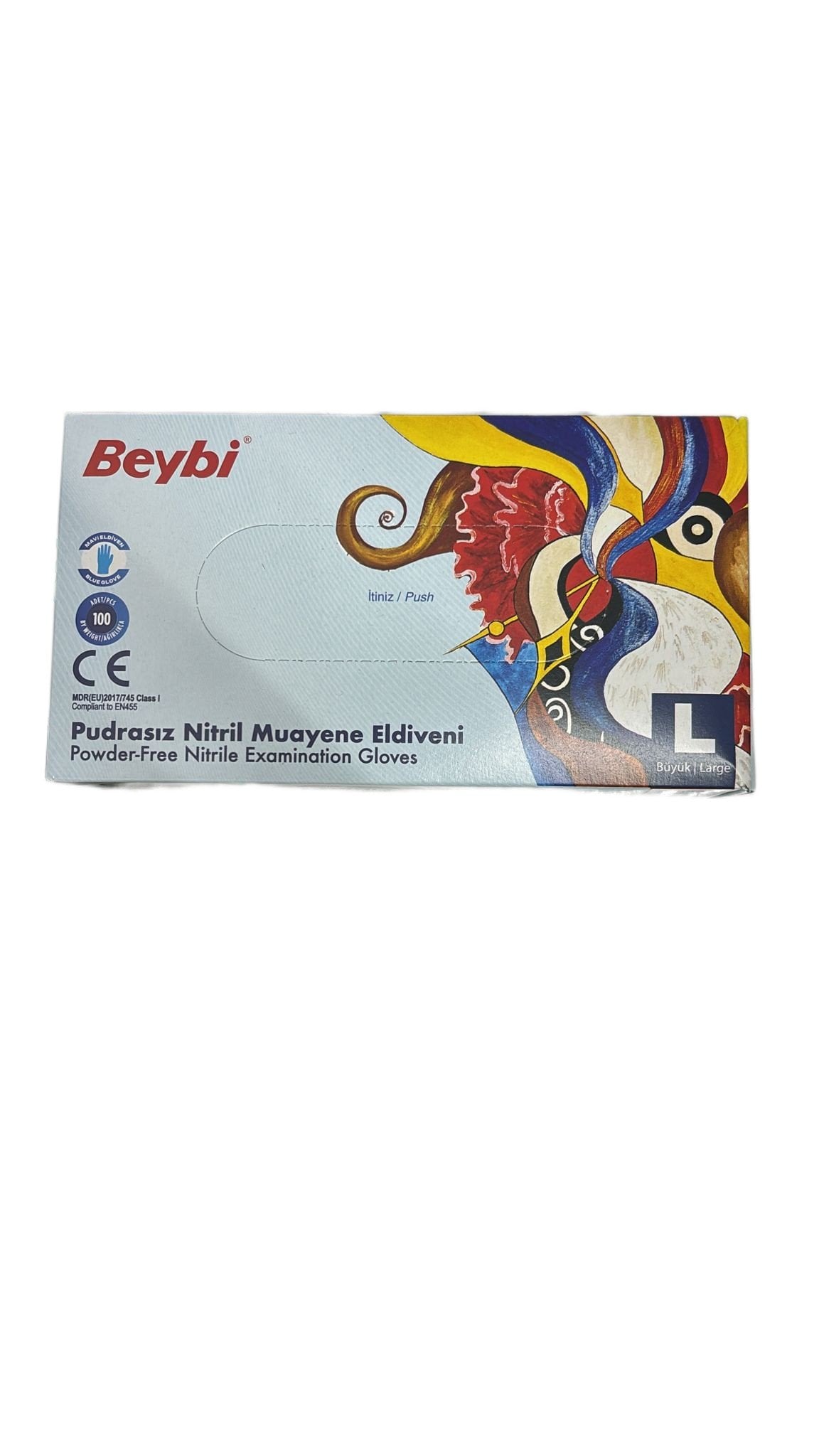 BEYBİ NİTRİL MAVİ PUDRASIZ ELDİVEN LARGE 100'LÜ