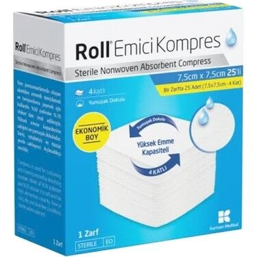 ROLL EMİCİ KOMPRES 7.5x7.5 - 25li