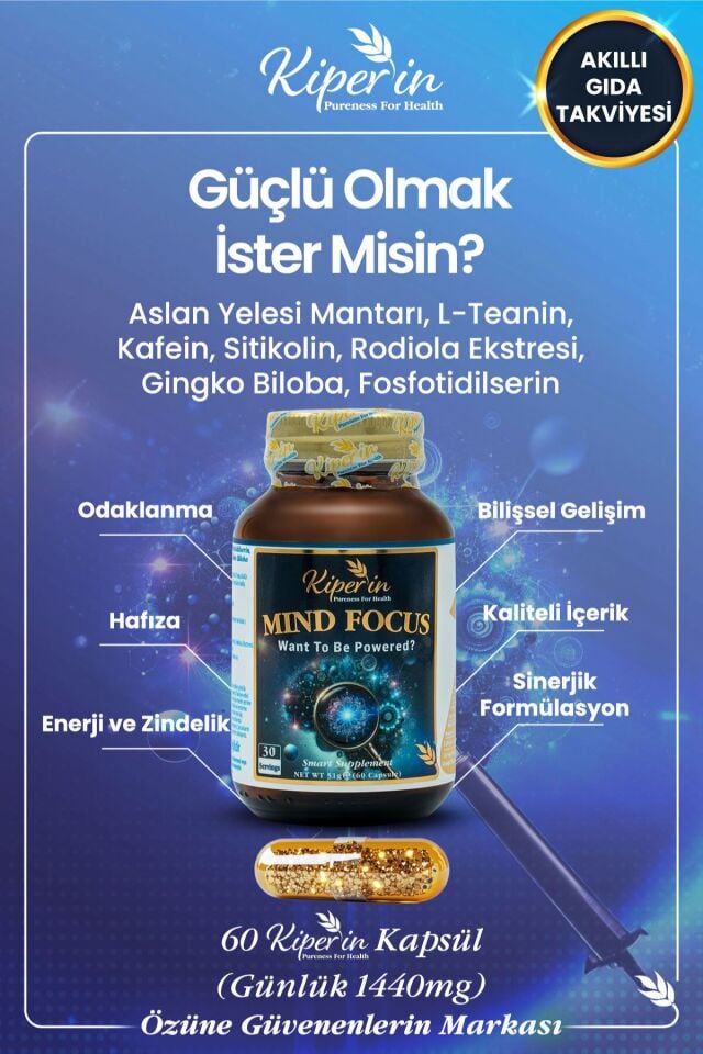 KİPERİN MİND FOCUS GIDA TAKVİYESİ 60 KAPSÜL