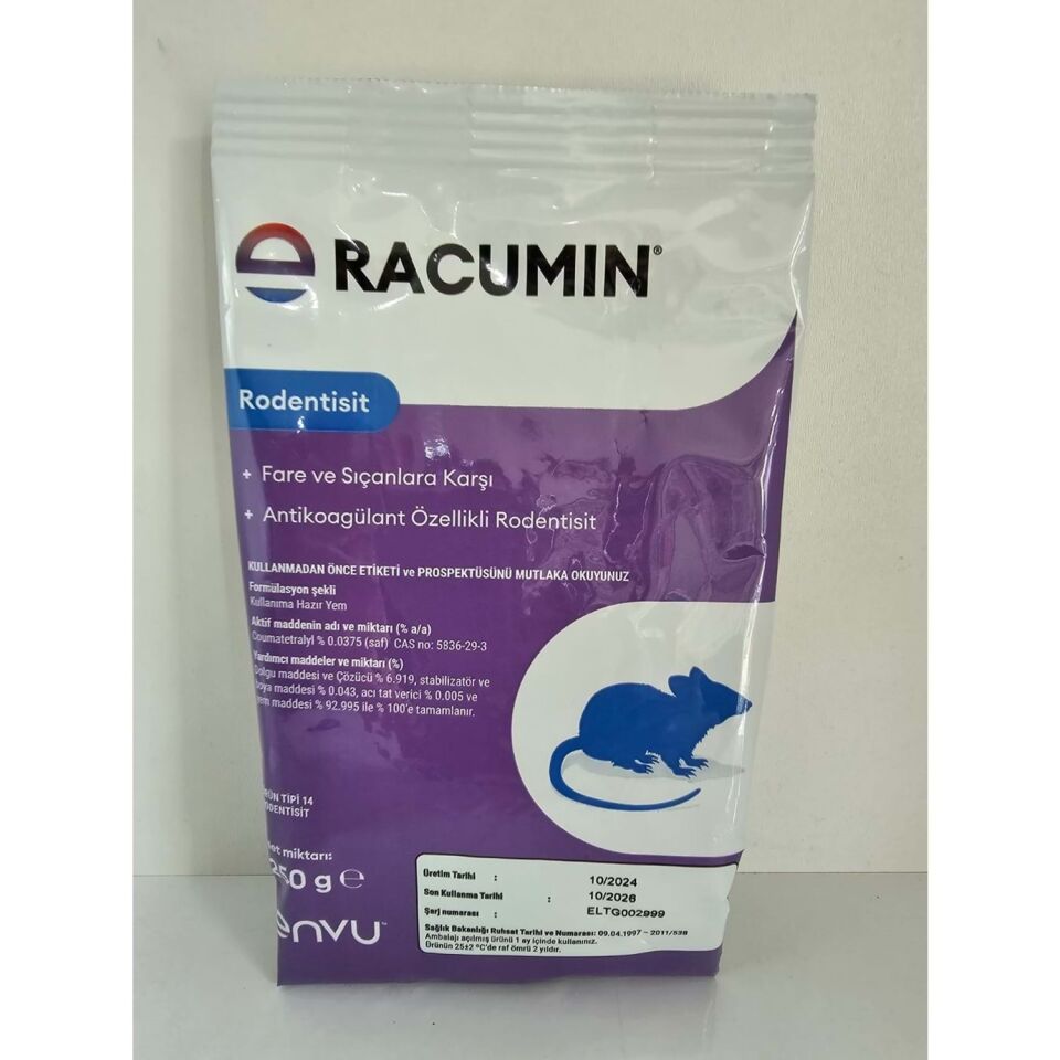 ENVU RACUMİN BUĞDAY FARE ZEHİRLİ YEMİ 250 GR