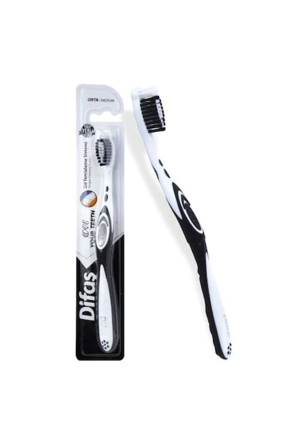 DİFAŞ LOVE YOUR TEETH DİŞ FIRÇASI SİYAH-BEYAZ