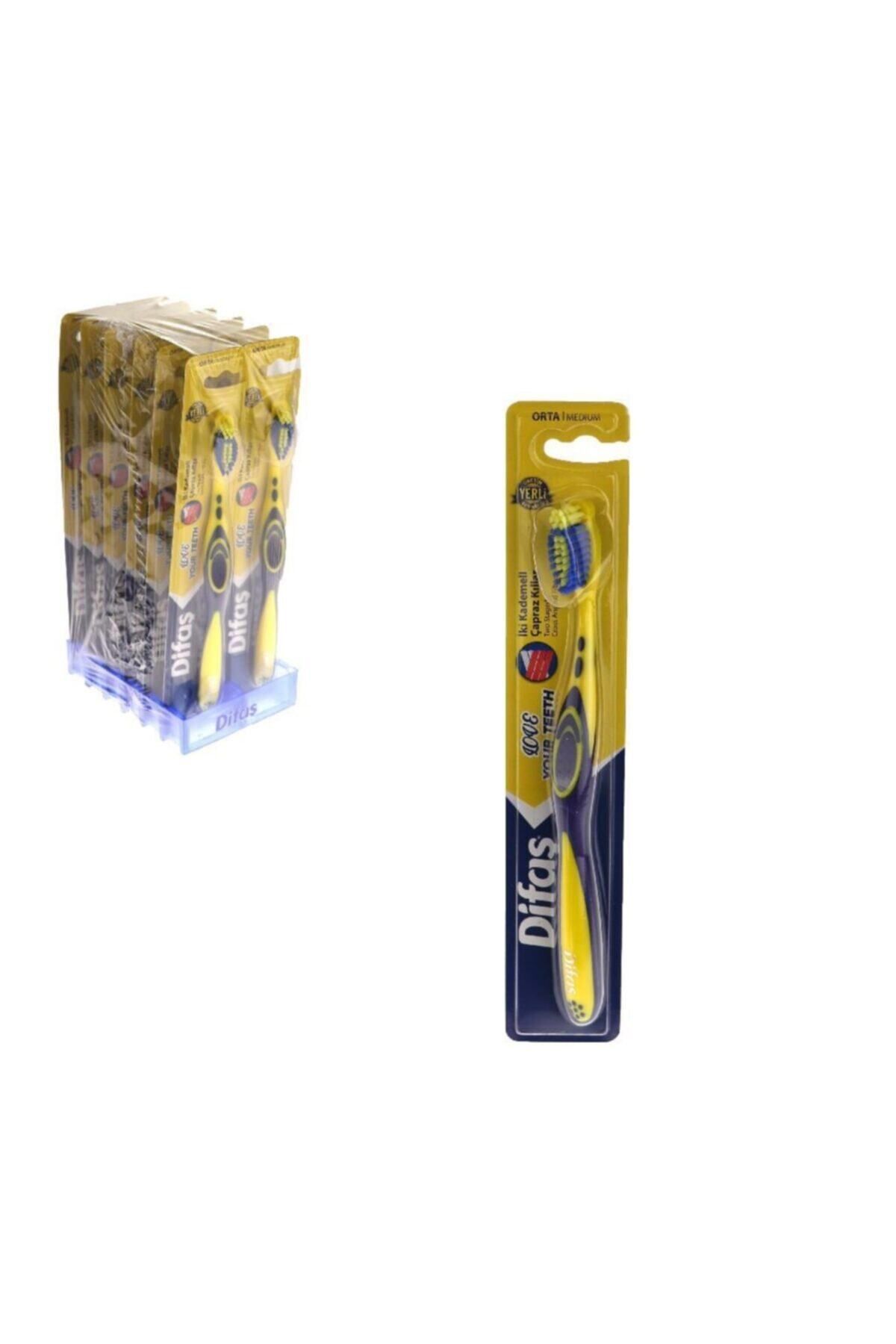 DİFAŞ LOVE YOUR TEETH DİŞ FIRÇASI SARI-LACİVERT