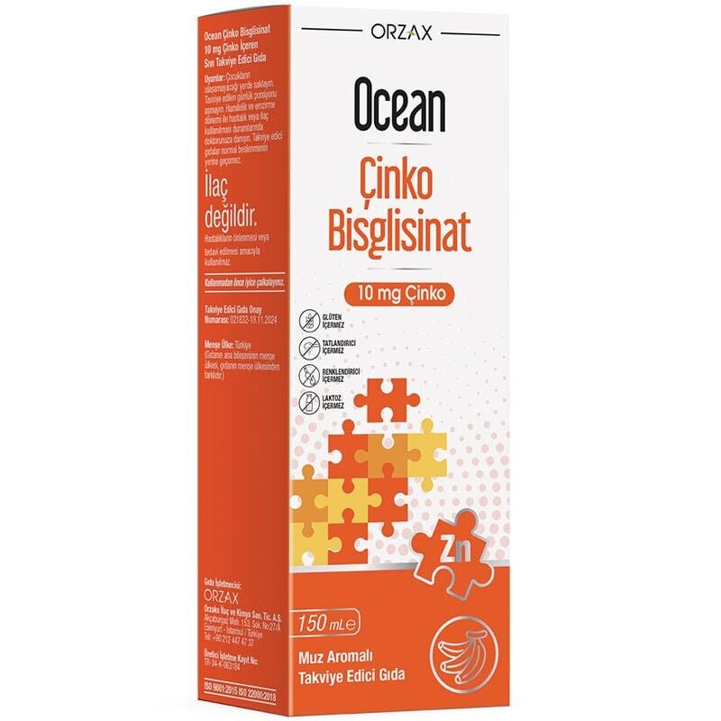 OCEAN ÇİNKO BİSGLİSİNAT ŞURUP 150 ML