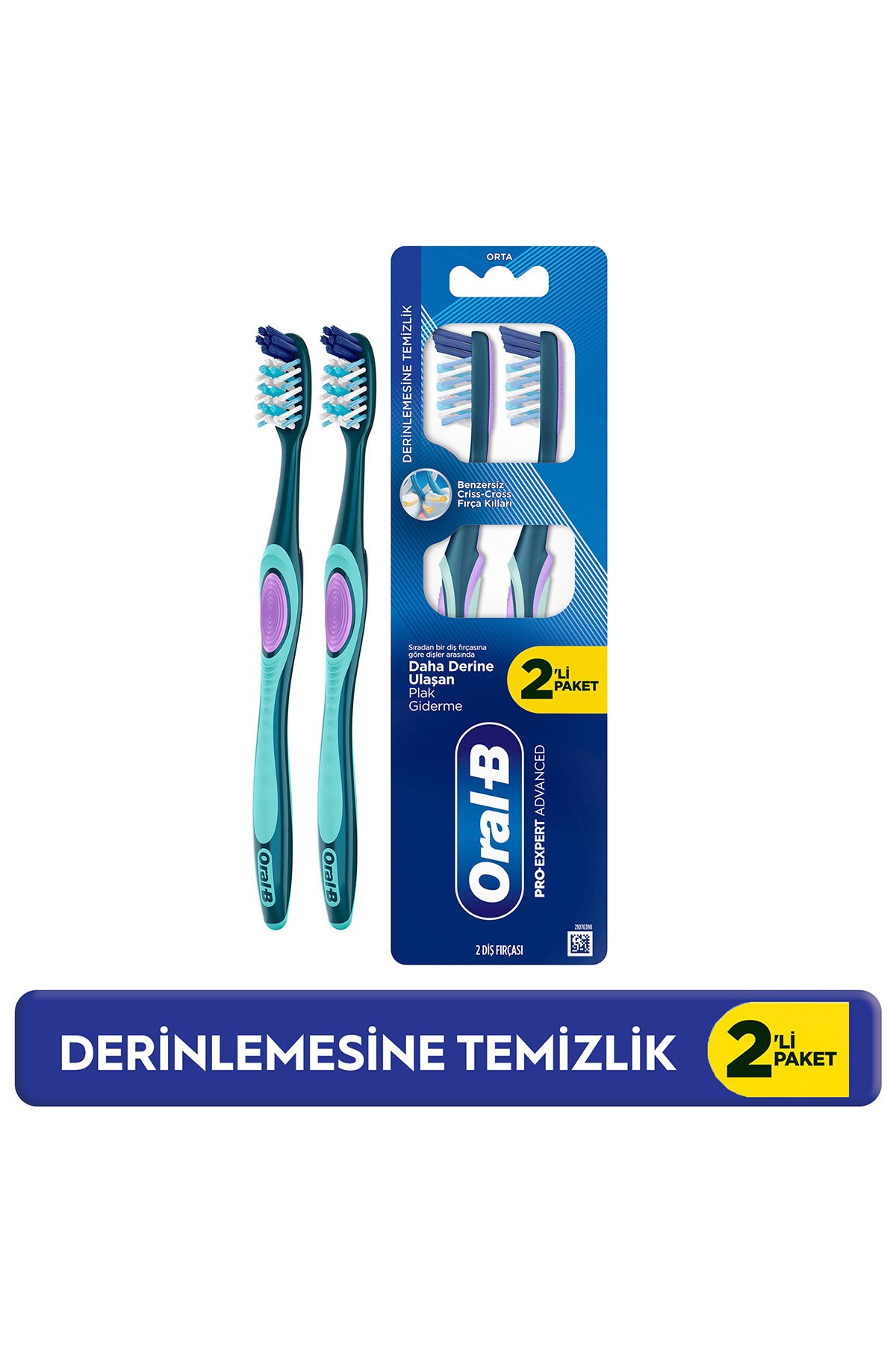ORAL B PRO EXPERT DERİNLEMESİNE MEDİUM DİŞ FIRÇASI 1+1 HEDİYELİ