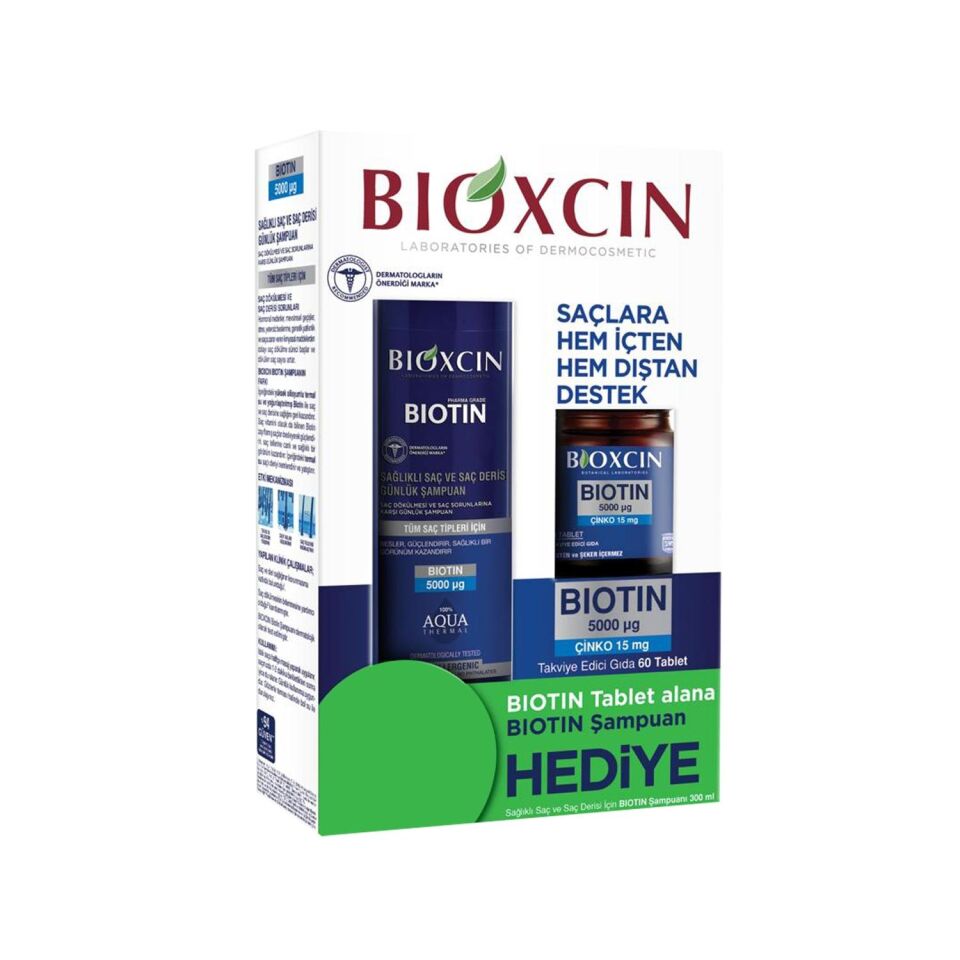 BİOXCİN BİOTİN 5.000 MCG 60 TABLET ALANA BİOTİN ŞAMPUAN 300 ML HEDİYE