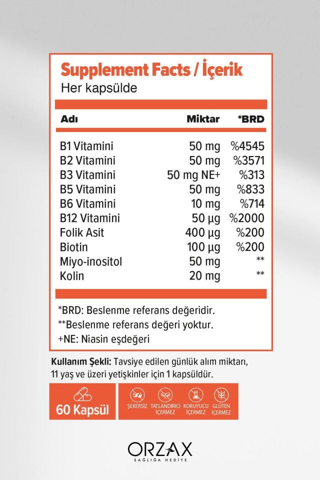 OCEAN B COMPLEX B1 B2 B3 B5 B6 B12 FOLIK ASIT 60 KAPSUL