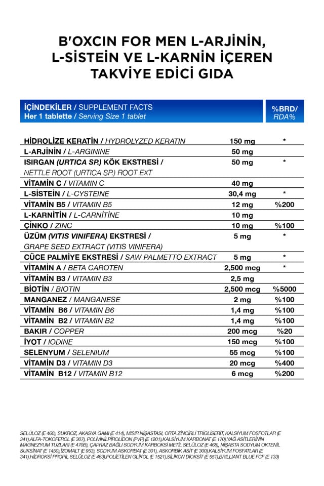 BİOXCİN MEN'S HAİR 30 TABLET