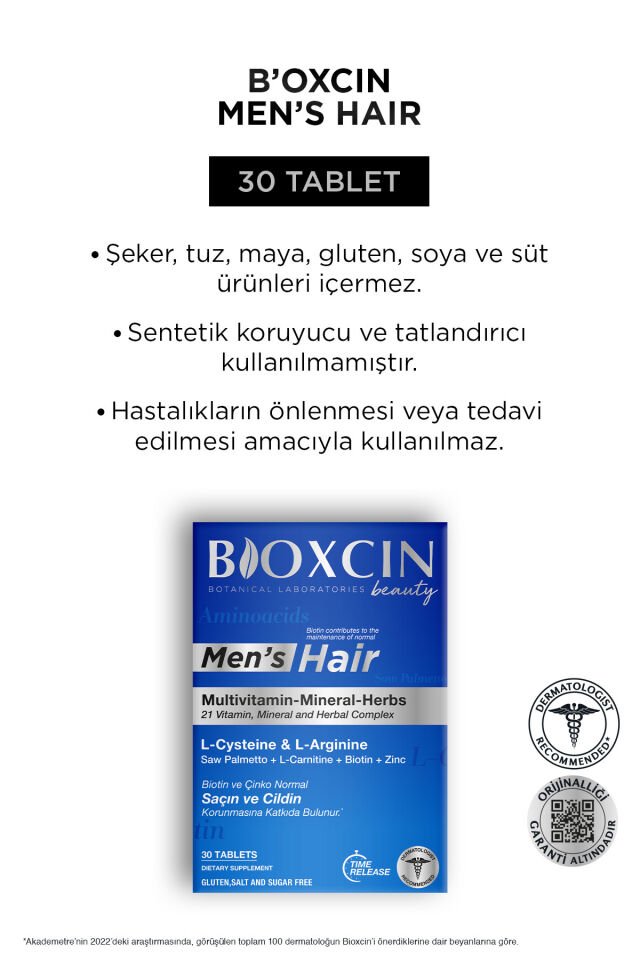 BİOXCİN MEN'S HAİR 30 TABLET