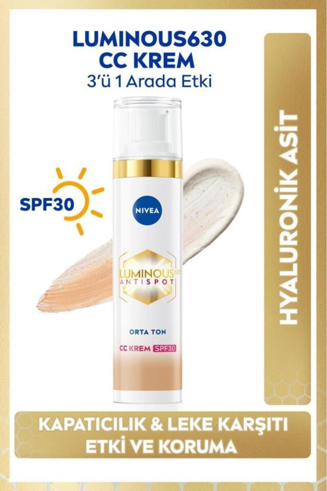 NIVEA LUMINOUS LEKE KARŞITI CC KREM ORTA TON 40 ML