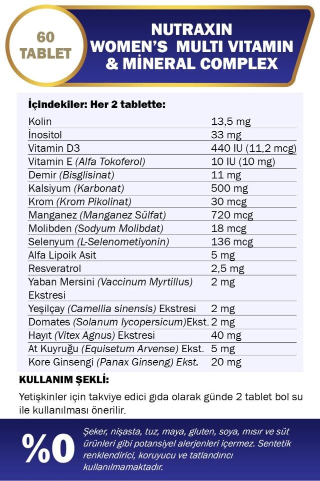 NUTRAXIN WOMEN VITAMIN 60 TABLET