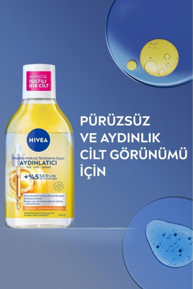 NIVEA MICELLAR MAKYAJ TEMİZLEME SUYU AYDINLATICI 400 ML