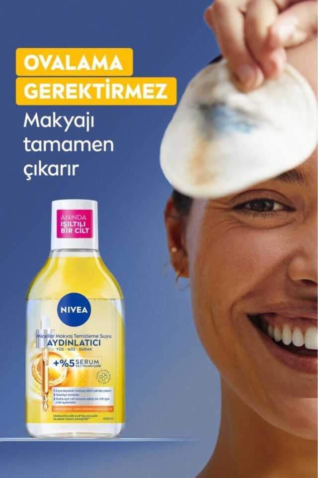 NIVEA MICELLAR MAKYAJ TEMİZLEME SUYU AYDINLATICI 400 ML