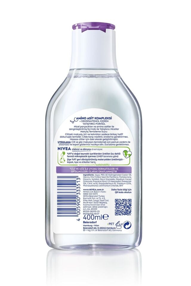 NIVEA BB MAKYAJ TEMİZLEME SUYU HASSAS 400 ML